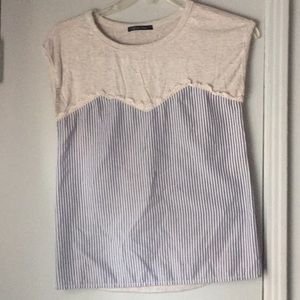 Striped white lace shirt